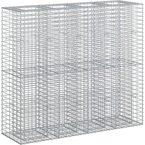 Gabionen Hochbeet 2 pcs Silber 170 x 50 x 150 cm vidaXL