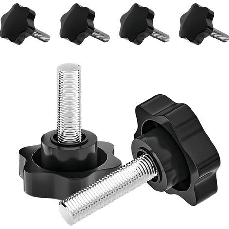4 Pieces M6 x 16mm Knurled Plastic Star Clamping Knobs, Clamping Screws, Star Knurled Screws (1/5)