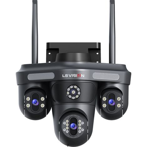Caméra de surveillance WiFi 3 écrans simultanés rotative, caméra IP extérieure 15MP, détection humaine intelligente, audio bidirectionnel, étanche IP66, montage mural ou plafond, application O-KAM Pro (1/5)