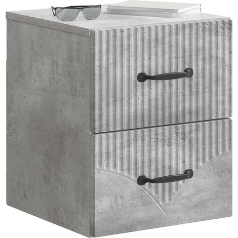 Maison Exclusive - Mobiletto da notte a muro con cassetto 2 pcs Grigio Cemento