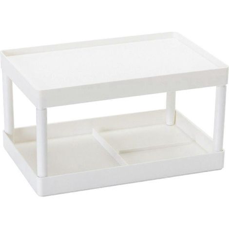 1 étagère de rangement simple à double niveau pour bureau (blanche)-28X18.5CM-White