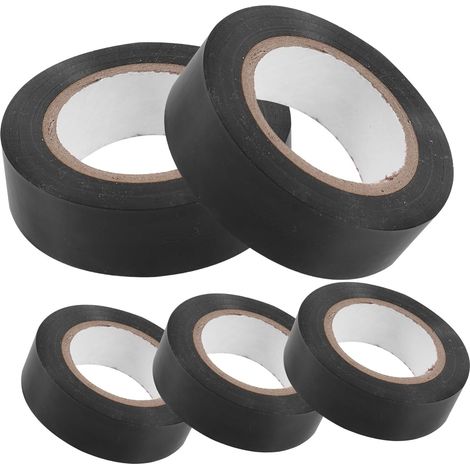 Ruban isolant électrique en PVC noir, paquet de 5, 1,8 cm x 10 m, (1/5)