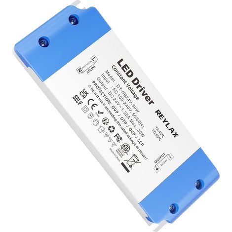 Transformateur LED 24V 30W 1.25A, AC 220v à 24v DC Continu Alimentation Transfo, Ultra Mince Convertisseur de Basse Tension Constante pour G4, GU5.3, MR11, MR16 Lampes (1/5)