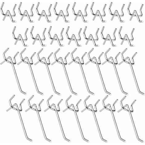 Metal Hooks Pegboards Pegboard Hooks Wall Panel Door Wall Hooks for Supermarket Retail Store 10cm and 5cm Single Hook Set 30PCS- (1/5)