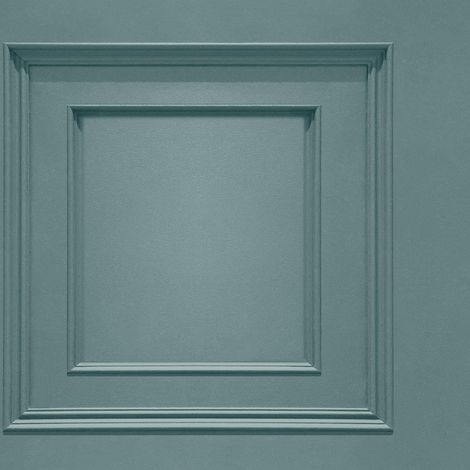 Oliana Wood Panel Effect Wallpaper Belgravia Decor Teal