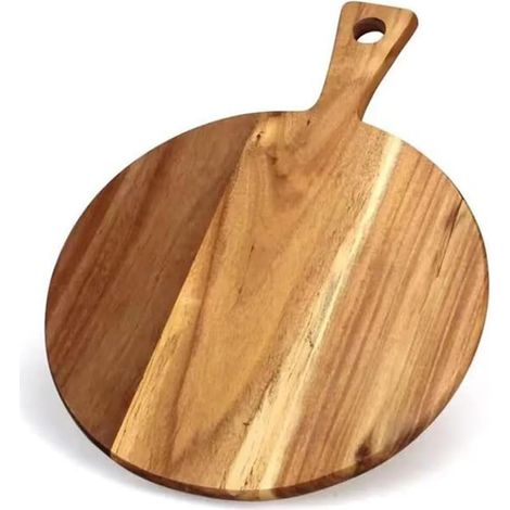 Planches à Pizza Rondes en Bois de 30 cm, Planche à Découper en Bois avec Poignée, Planche à Charcuterie au Fromage, Pour Cuisine, Viande, Pain, Cercle Circulaire Pour Pizza, Fromage (1/5)