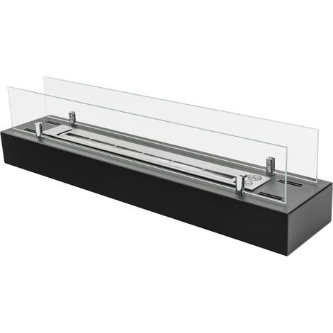 Cheminée éthanol au sol FLAME BOX 70 cm (700 mm) avec vitre, cheminée au bioéthanol (1/5)