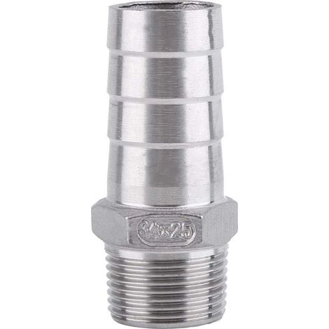 x connettore per tubo flessibile, filo spinato, filettato, adattatore, tubo flessibile DFE, acciaio inossidabile, SS304, 1/8 di pollice 3/4 di pollice (3/4 x 25 mm) (1/3)