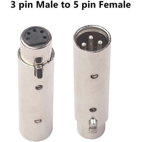 Adaptateur adaptateur Lightning XLR 3 broches vers DMX 5 broches, boîtier métallique convertisseur 3 broches mâle vers 5 broches femelle / 3 broches femelle vers 5 broches mâle