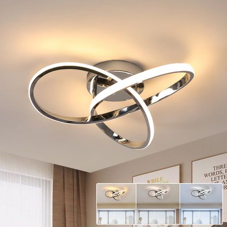 Plafonnier LED, Lustre LED basse consommation, Plafonnier moderne, Luminaire d'allée LED design, 3 températures de couleur (3000K-6000K) (1/5)