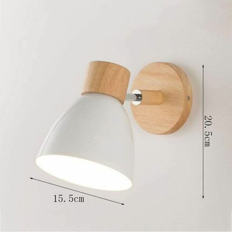 Applique Murale - Fer Et Bois - E27 - Pour Chambre Couloir Balcon Restaurant - 20.5 X 15.5 Cm - 2 Kg (1/3)