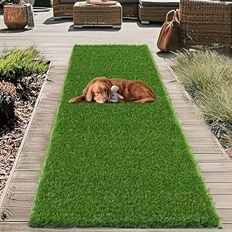 Gazon synthétique extérieur 0,5x2 m – Hauteur 15 mm, perméable à l'eau, idéal pour balcon, jardin et terrasse, gazon artificiel vert 1 pièce (1/4)