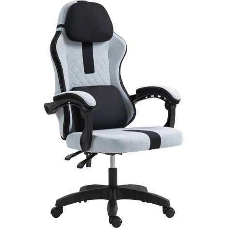 Chaise de bureau Miltona tissu Gris / Argent