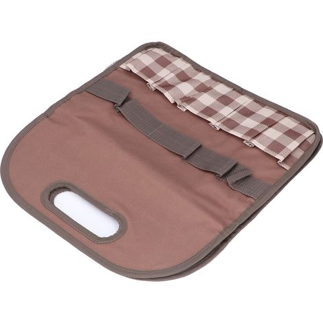 Große Gartentragetasche, Heimwerkerbedarf, Aufbewahrungstasche für Holz, Café-Tartanmuster, Handtasche mit Fächern (1/5)