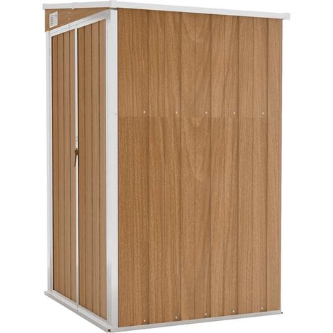 Vidaxl – Abri de jardin métal marron 118x100x178 cm – Acier galvanisé – Double porte avec verrouillage – Protection contre intempéries (1/6)