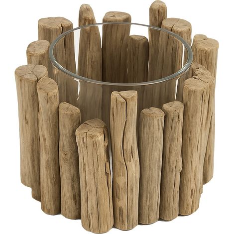 Bougeoir en bois de châtaignier pour une décoration élégante de la maison, idéal pour créer des environnements confortables et romantiques (1/4)