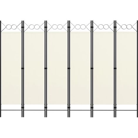 Paravent,Cloison de séparation, Pièce Protéger Privée,Brise Vue 6 panneaux Blanc crème 240x180 cm FNBD19050 (1/5)