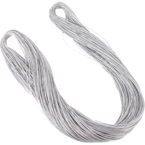 100 mètres de fil pour fabriquer soi-même une corde, un accessoire pour cheveux, une étiquette d'emballage, un accessoire pour sac à vêtements, argent (1/2)