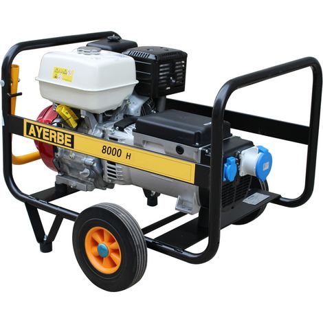 AYERBE - 5420140 - Groupe électrogène 8000 H MN E - Monophasé avec démarrage électrique Moteur HONDA GX-390