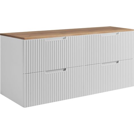 Mobile da bagno, bianco/chêne Craft 120 (2 x 60) x 58,6 x 46 cm