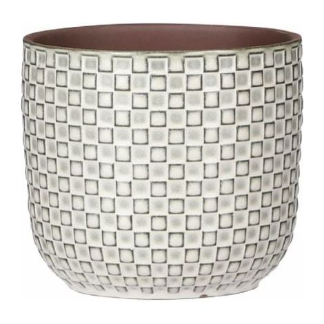 Mica Keramikübertopf Daan rund weiss Ø 12 x H 11 cm (1/2)