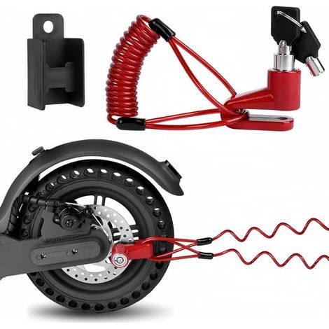 Candado para bicicleta,candado para freno de disco,candado de cable para bicicleta de 1300 mm/12 mm con 2 llaves,antirrobo para Xiaomi M365/Pro (1/5)