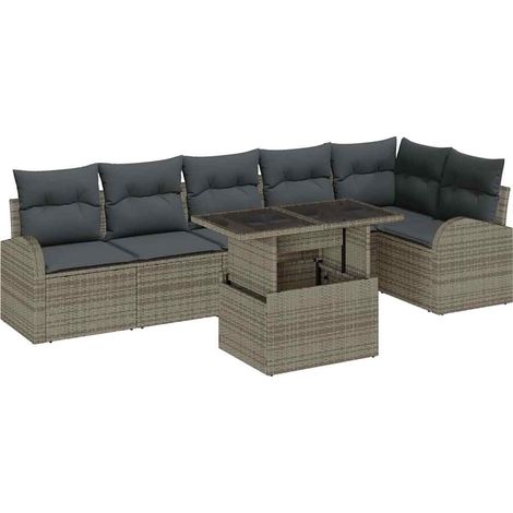 Maison Exclusive - Gartensofa-set mit Kissen mit Speicher 7 pcs G
