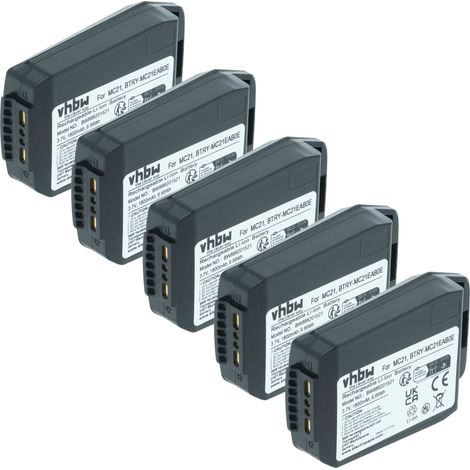 vhbw 5x batteria sostituisce Motorola 82-105612-01, BTRY-MC21EAB0E, 82-150612-01 per computer portatile scanner (1800mAh, 3,7V, Li-Poly)