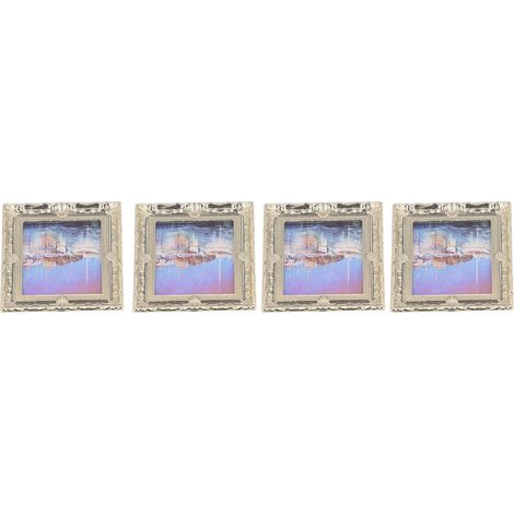 4 cadres photo miniatures pour maison de poupée (échelle 1:12), style peinture à l'huile, décoration intérieure. Type 1. (1/5)