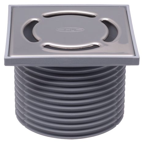 Support de grille avec grille en acier inoxydable d 110mm/123x123mm/115x115mm, système anti-odeur. Capuchon de protection/montag