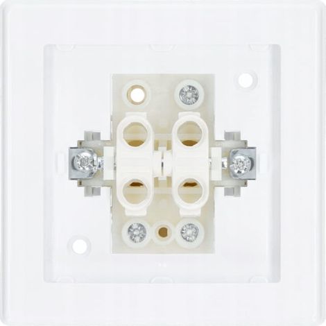 Interrupteur double pour lustre 7x7cm, encastré, blanc (1/2)