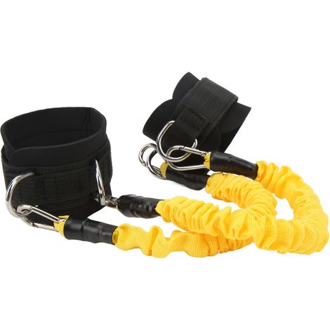 Sangle de résistance cheville jaune pour musculation et exercices de jambe avec fixations (1/5)