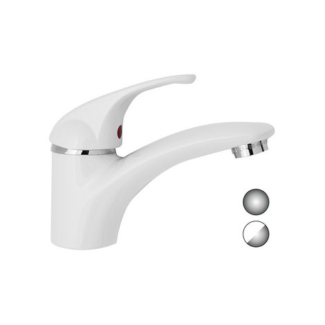MONOCOMANDO LAVABO SERIE MARZIA- Bianco Opaco-Cromo- EUROR- pezzi 1