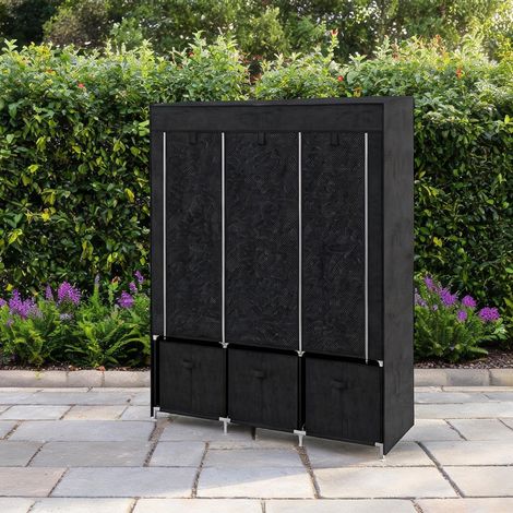Commode coloris noir en acier 125 x 43 x 162,5 cm (1/5)