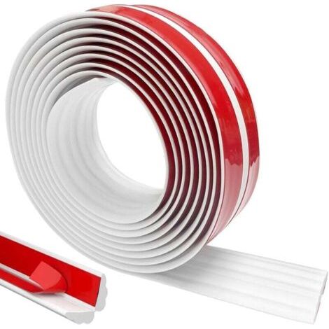 Moulures Décoratives Autocollantes Blanches 3m x 4cm, Bande Décorative en TPE Flexible, Autocollante, Moulures de Plafond, Bandes d'angle Autocollantes pour Bords Muraux, Sols, Armoires (1/4)