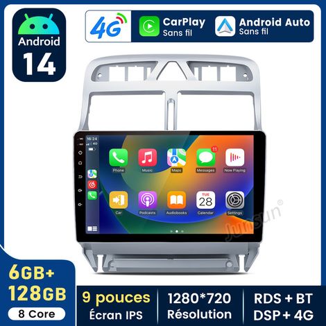 9 pouces Carplay Autoradio pour Peugeot 307 2000-2013 Android 6+128GB JUNSUN (1/4)