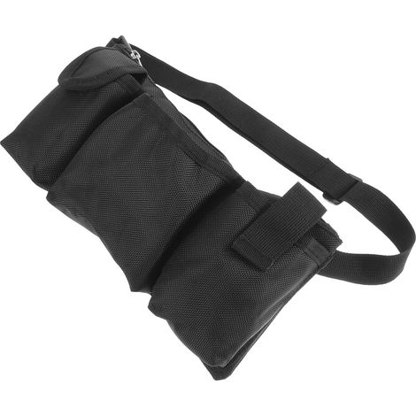 Ceinture Utilitaire Porte-Outil en Toile Noire, Réglable, Capacité Maximale Mètre Ruban et Téléphone, Usage Entrepôt et Jardinage, Format Compact Plusieurs Poches (1/5)