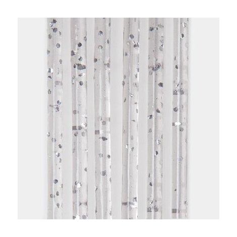 TENDINA PRONTA LUXOR 144 FILI PVC LISCIO ARGENTO GLITTERATO CM 120 H.CM 240