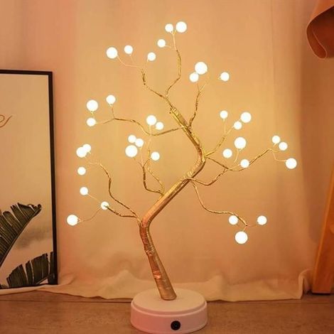 1 lampe de bureau LED arbre, branches flexibles, alimentation USB ou piles AA, décoration intérieure élégante pour salon, chambre ou bureau