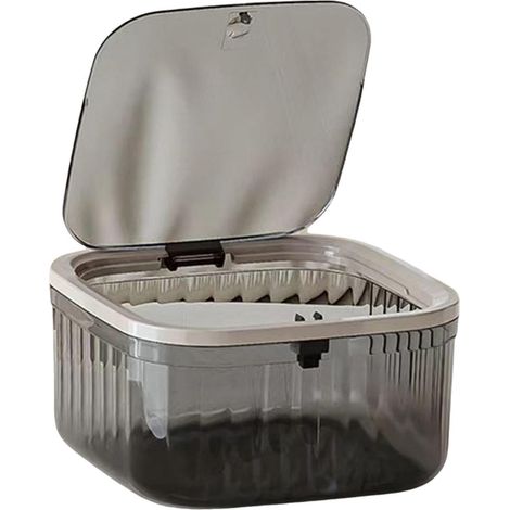 1 pièce - Push-type de bureau Cosmétiques Seau de rangement - Multifonctionnel - Mini poubelle transparente de haute qualité - (1/5)