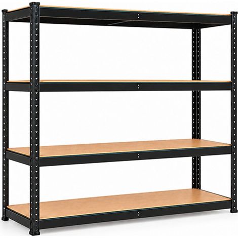 SCAFFALE KIT AD INCASTRO 180X60X180HCM ZINCATO NERO RIP.LEGNO MAURER