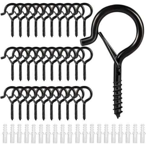 Dable Schraubhaken aus Stahl mit Ösenschraube, Schraubhaken, Deckenhaken aus Metall für den Außenbereich (30 Stück)  FLITI