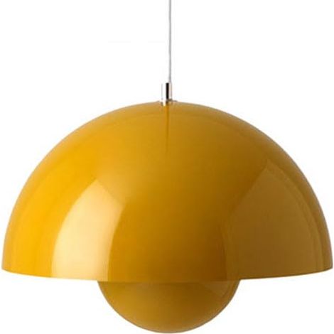Lustre danois en forme de fleur, hauteur réglable, avec ampoule, pour salon, salle à manger et chambre, lumière chaude 3000 K, jaune (1/5)