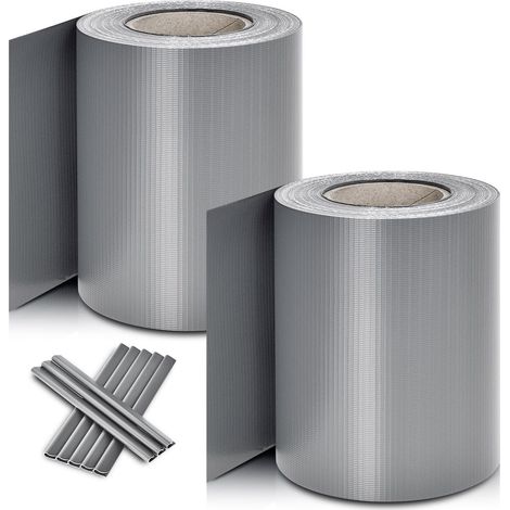 Schermo per la privacy del recinto a due picchetti e del recinto a un picchetto Grigio chiaro 2 pezzi Strisce per la privacy in PVC per il recinto a picchetti (1/3)