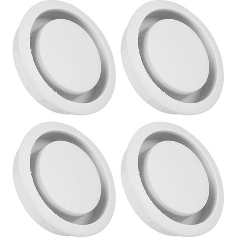 Grille De Ventilation Ronde 50mm/2", En Plastique Grille D'Aération Pour Plafond Mur Sol Conduit Placard Penderie Armoire, Blanc (1/5)