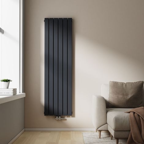 EMKE Heizkörper Flach Heizkörper Design Paneelheizkörper Vertikal, Doppellagig, Mittelanschluss, 160x46cm, 1490W, Anthrazit