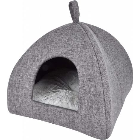 Petite tente pour chats et chiens en tissu - Gris anthracite - 40 x 40 x H 35 cm - Gamme Cocoon - Livraison gratuite