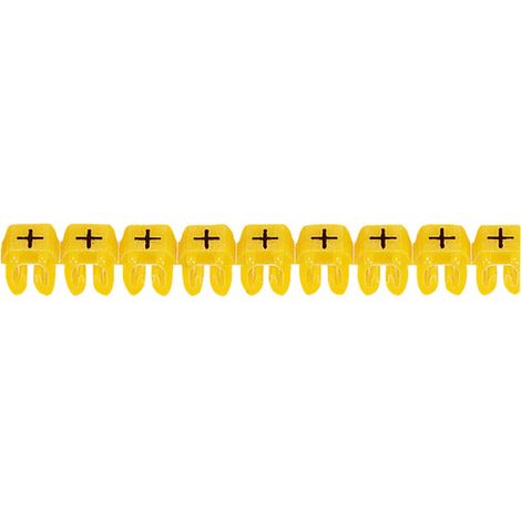 repère pour fil de 0.15 à 0.5 mm2 - signe + - couleur jaune - legrand cab 3