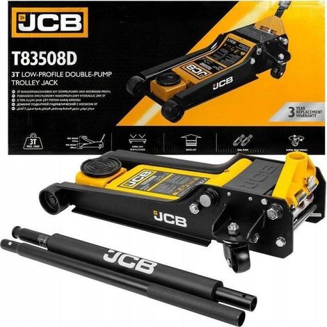 JCB Cric Basse Noir Capacité 3 Tonnes Levage Facile (1/3)