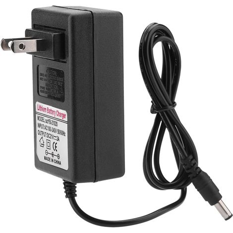 Chargeur de batterie lithium-ion 21V 2A, adaptateur secteur AC 100-240V DC, prise américaine, charge sécurisée pour batterie (1/5)